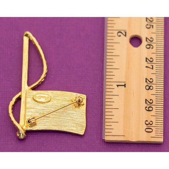 Vintage USA Flag Fourth of July Rhinestone Brooch- Q1 - Picture 2 of 2